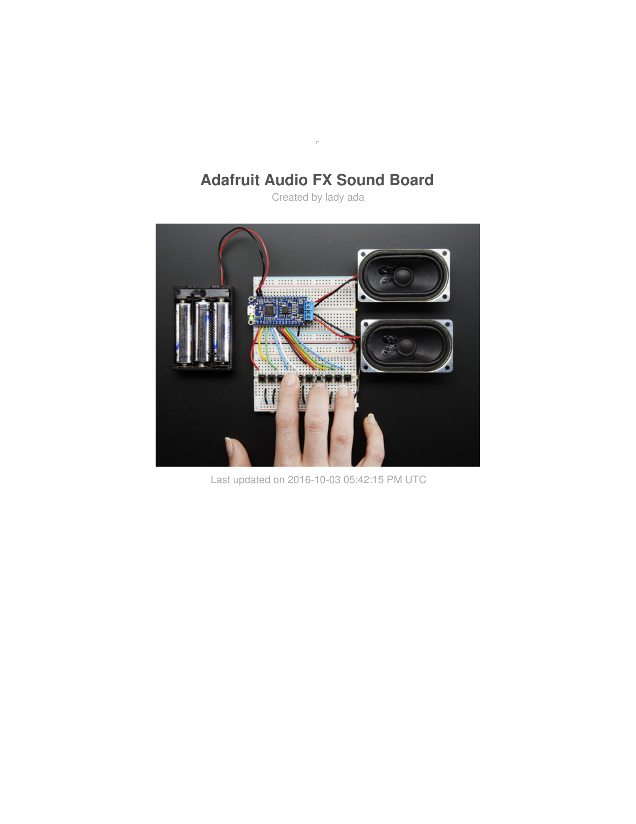 Adafruit Audio FX Sound Board Manualzz