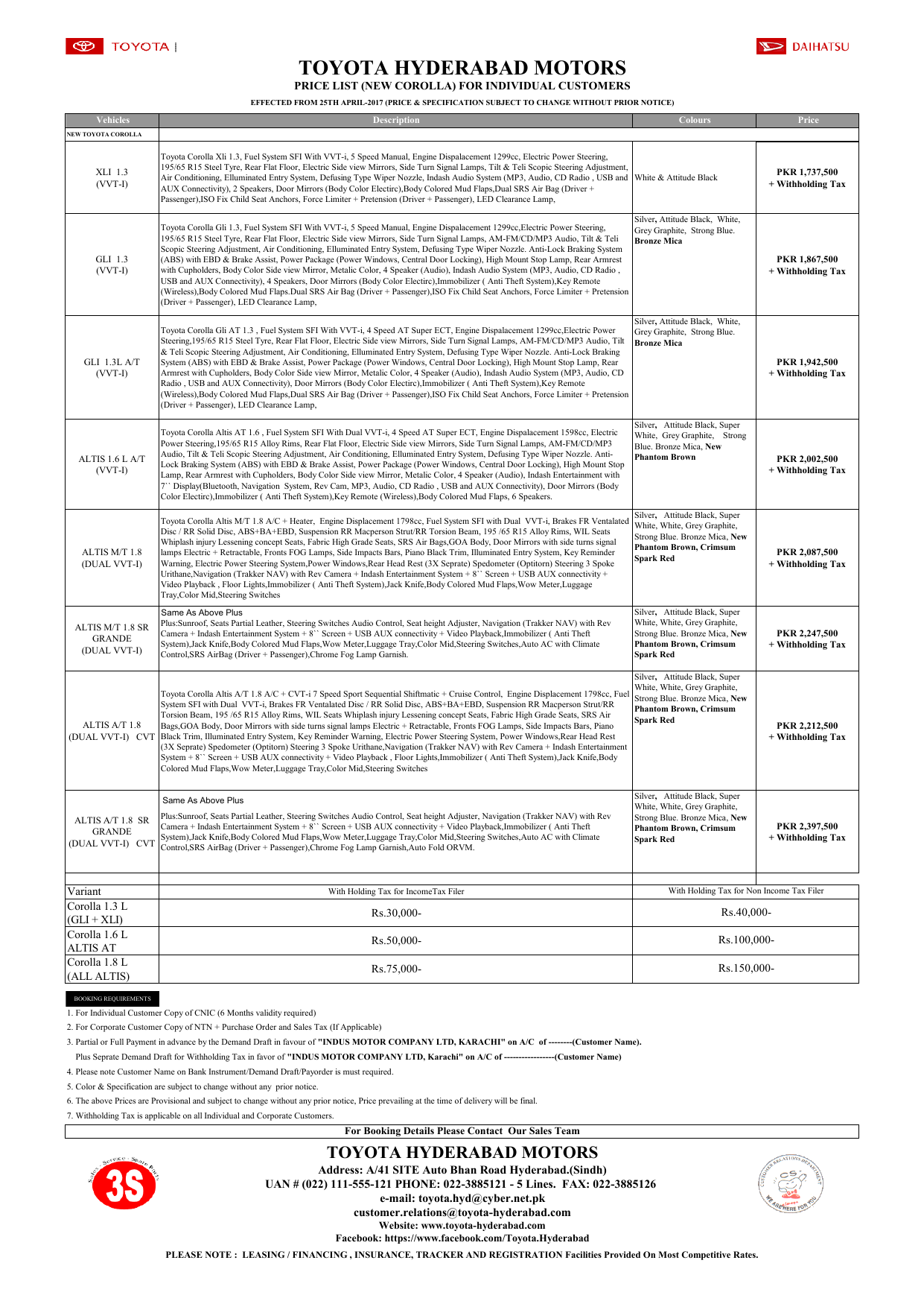 Price List Toyota Hyderabad Motors Manualzz