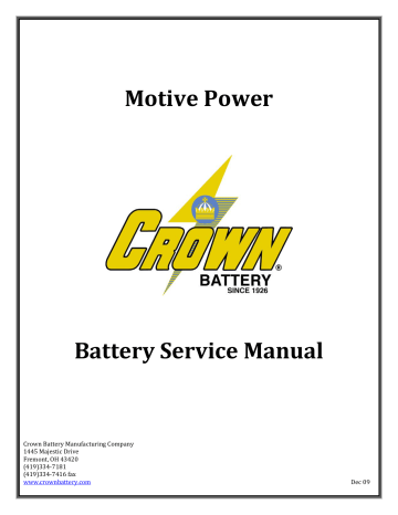 Motive Power Battery Service Manual | Manualzz