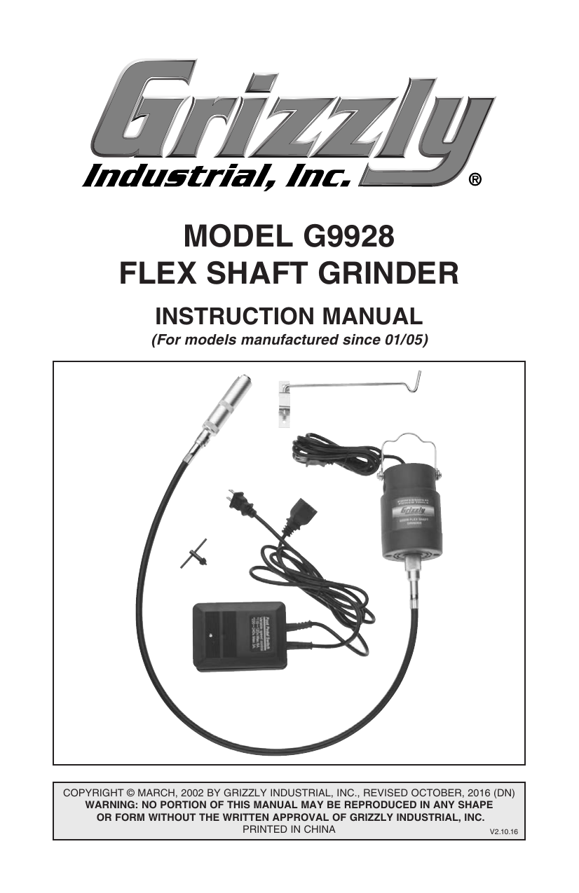 Power Grinders Bench Grinders Grizzly G9928 Flex Shaft Grinder