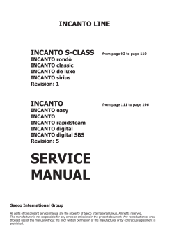 strap male slap Saeco Incanto sirius - Instructions for use, Owner's manual, Service manual,  User manual | manualzz.com