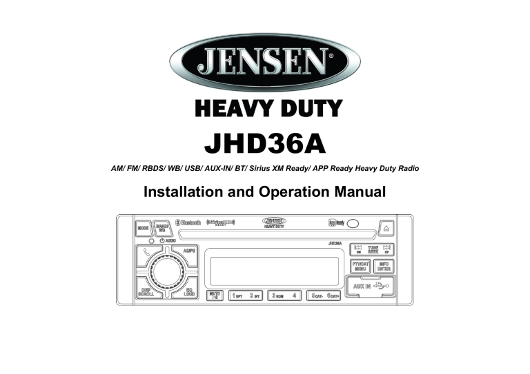 Jensen JHD36AB User manual | Manualzz