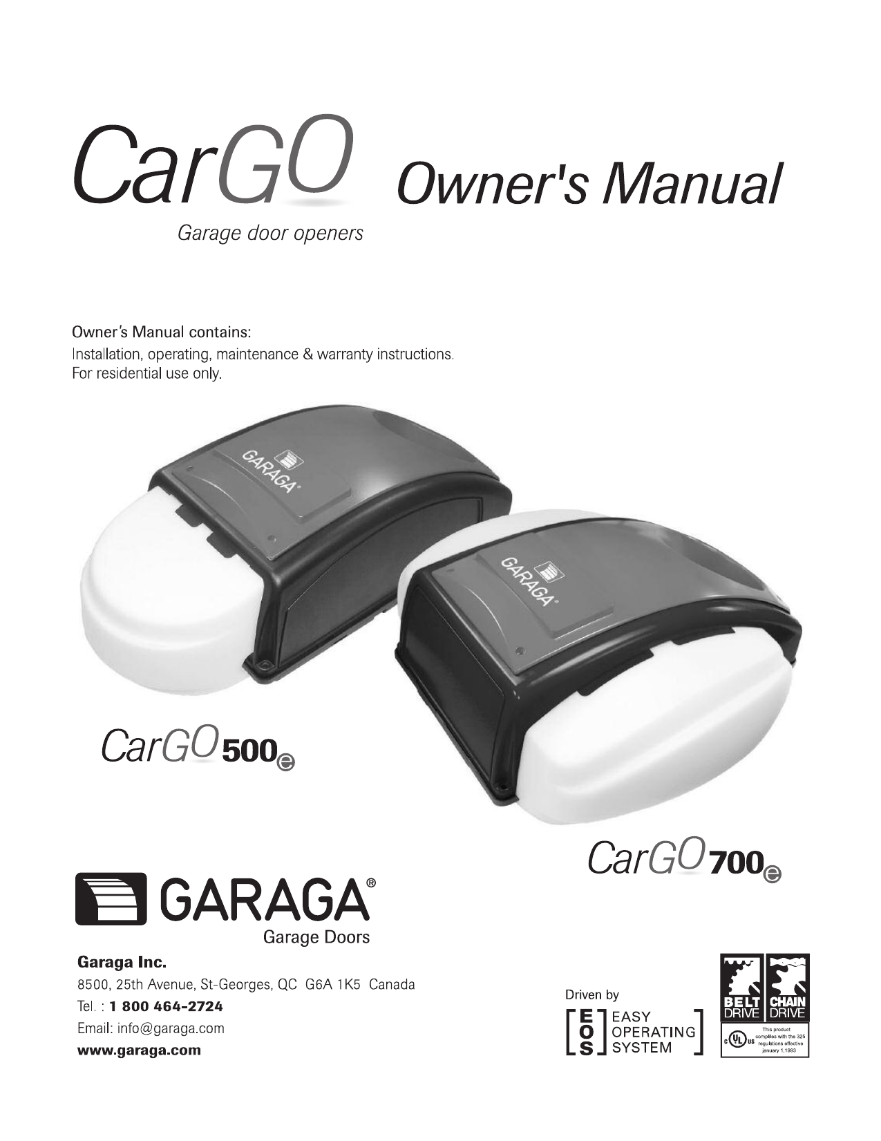 Garage Door Opener Baker Door Company Manualzz Com