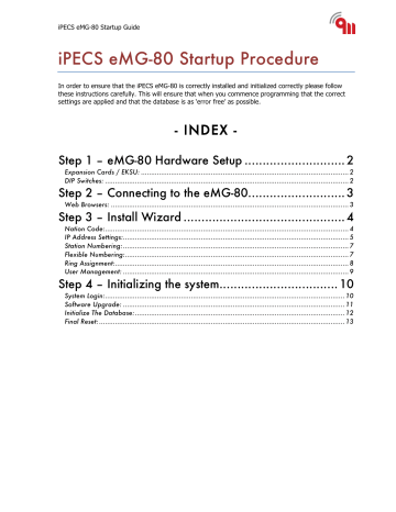 iPECS eMG-80 Startup Procedure | Manualzz