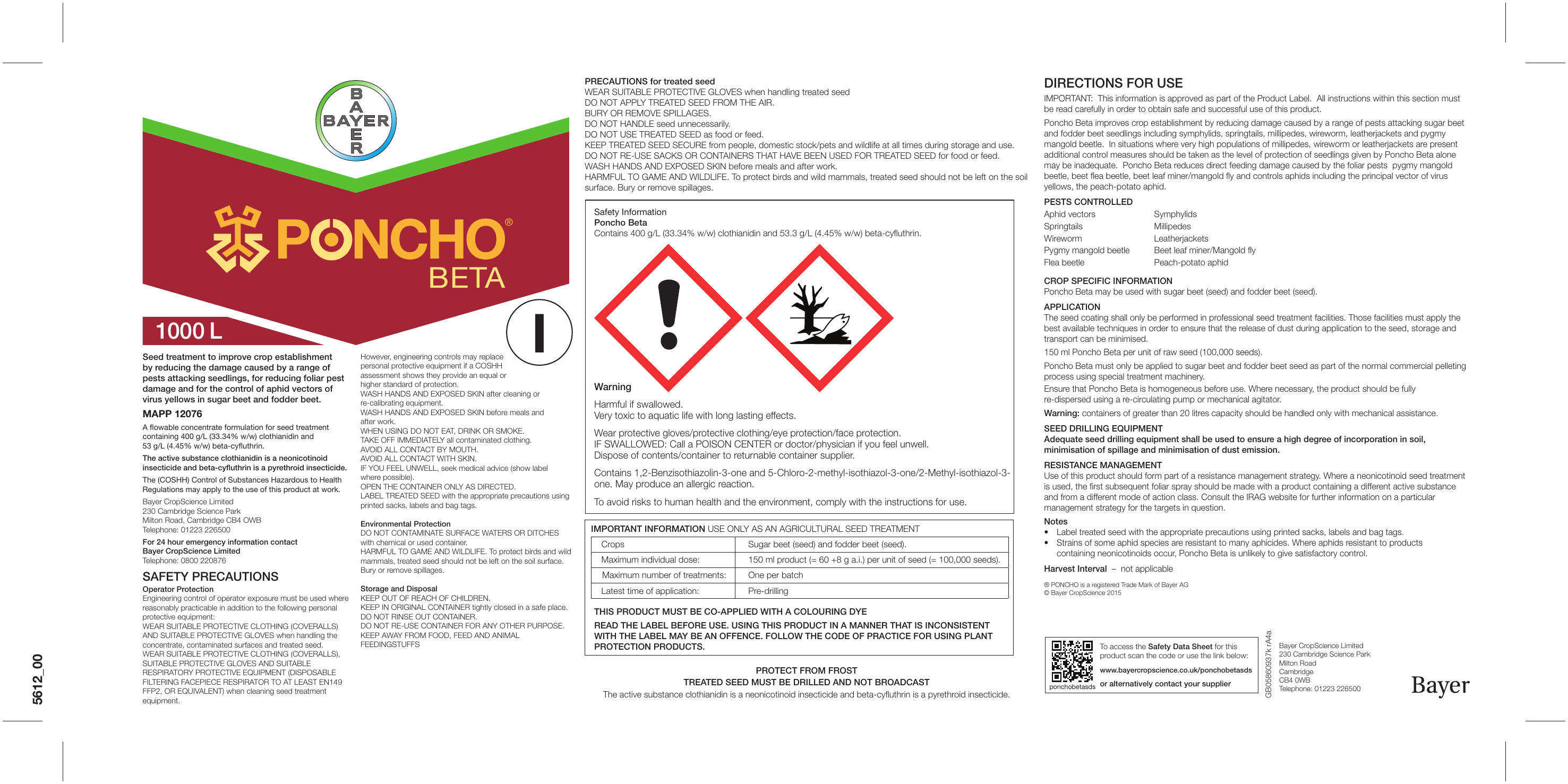 1000 L - Bayer Crop Science UK | Manualzz
