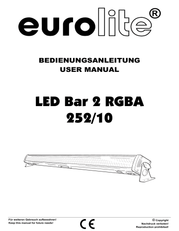 CLEANING AND MAINTENANCE. EuroLite LED Bar 2 RGBA 252/10 | Manualzz