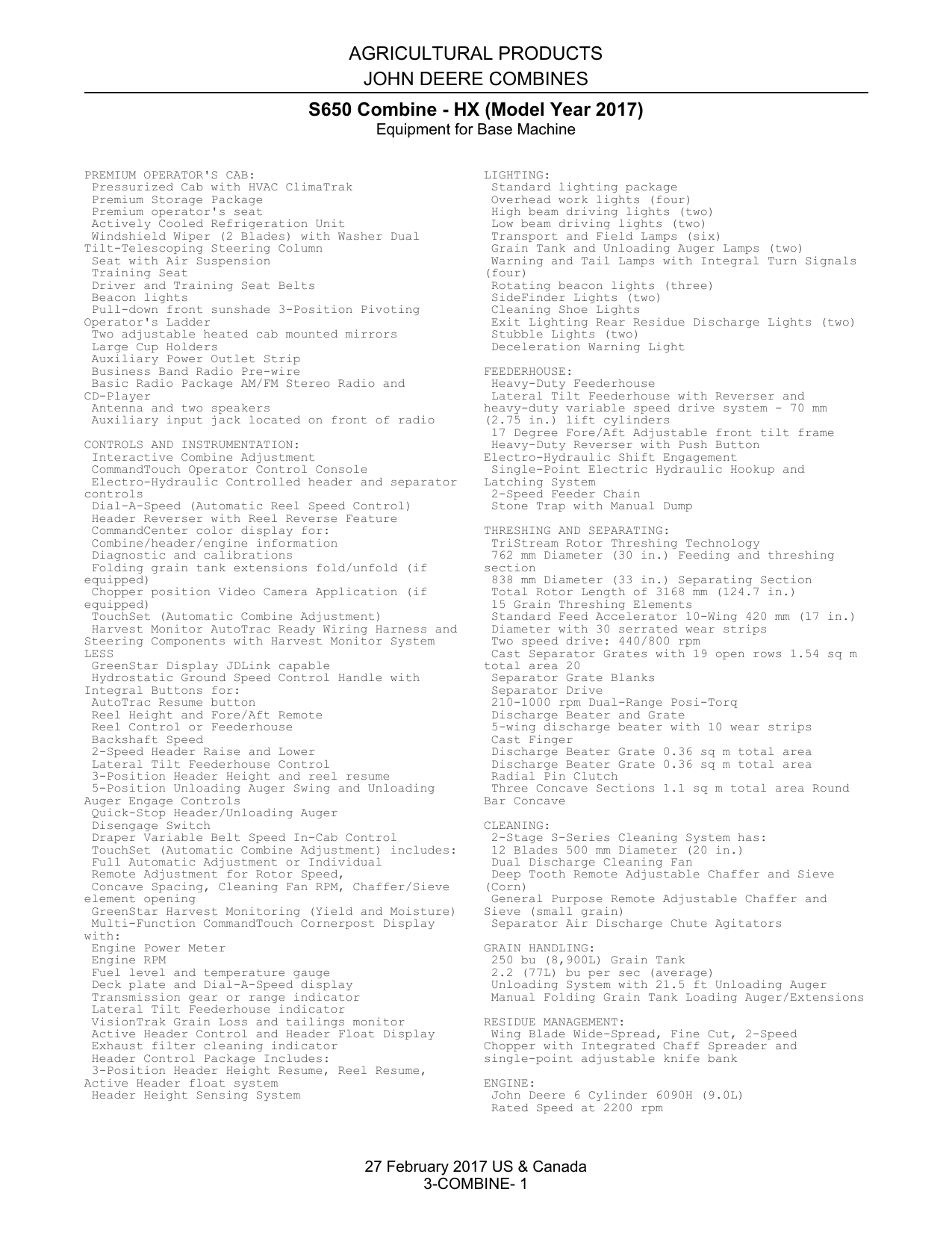 John Deere Compatibility Chart