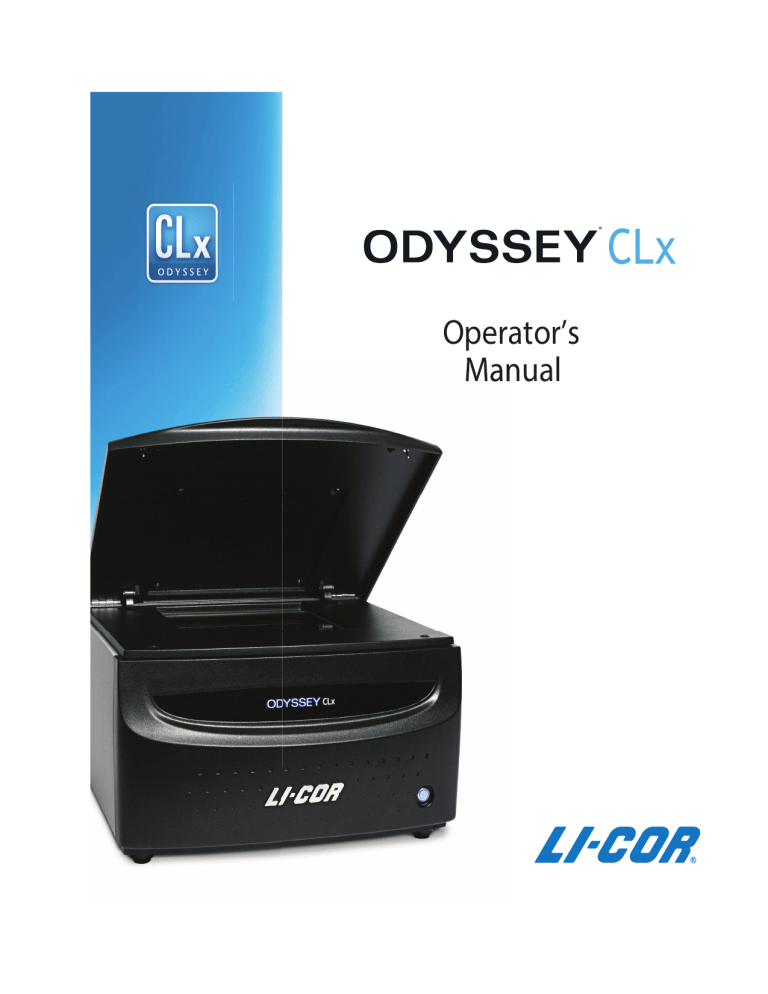 Odyssey CLx Operator`s Manual - Vanderbilt University School of | Manualzz