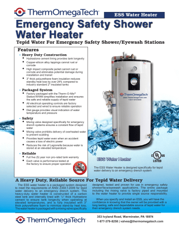 Emergency Safety Shower Water Heater | Manualzz