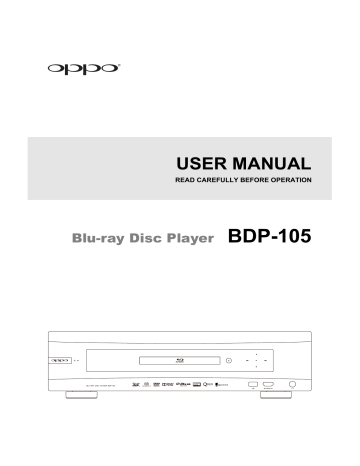 Oppo BDP-105 Blu-ray Player User manual | Manualzz
