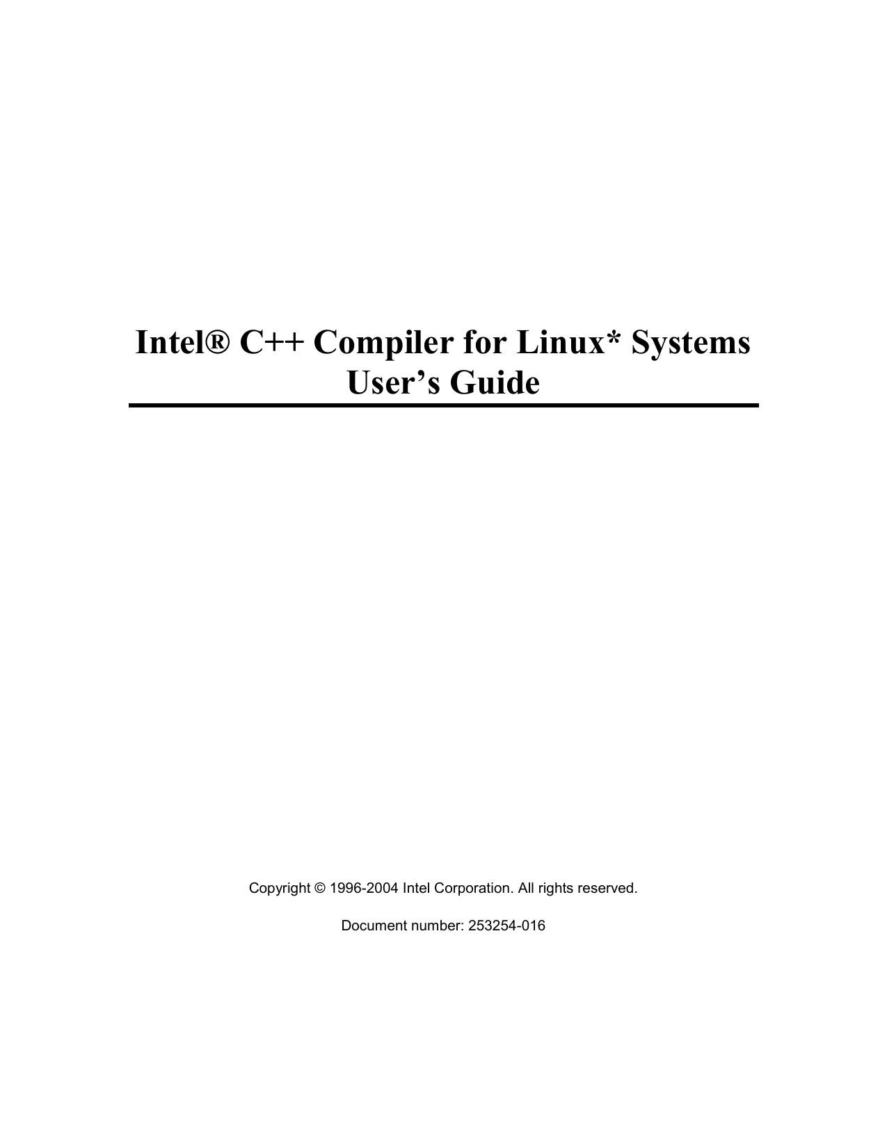 Intel C Compiler For Linux Systems Manualzz