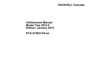 VAUXHALL Cascada Infotainment Manual Model Year 2014.5 Edition | Manualzz
