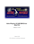Astro-Physics telescope driver V2 ASCOM Help File