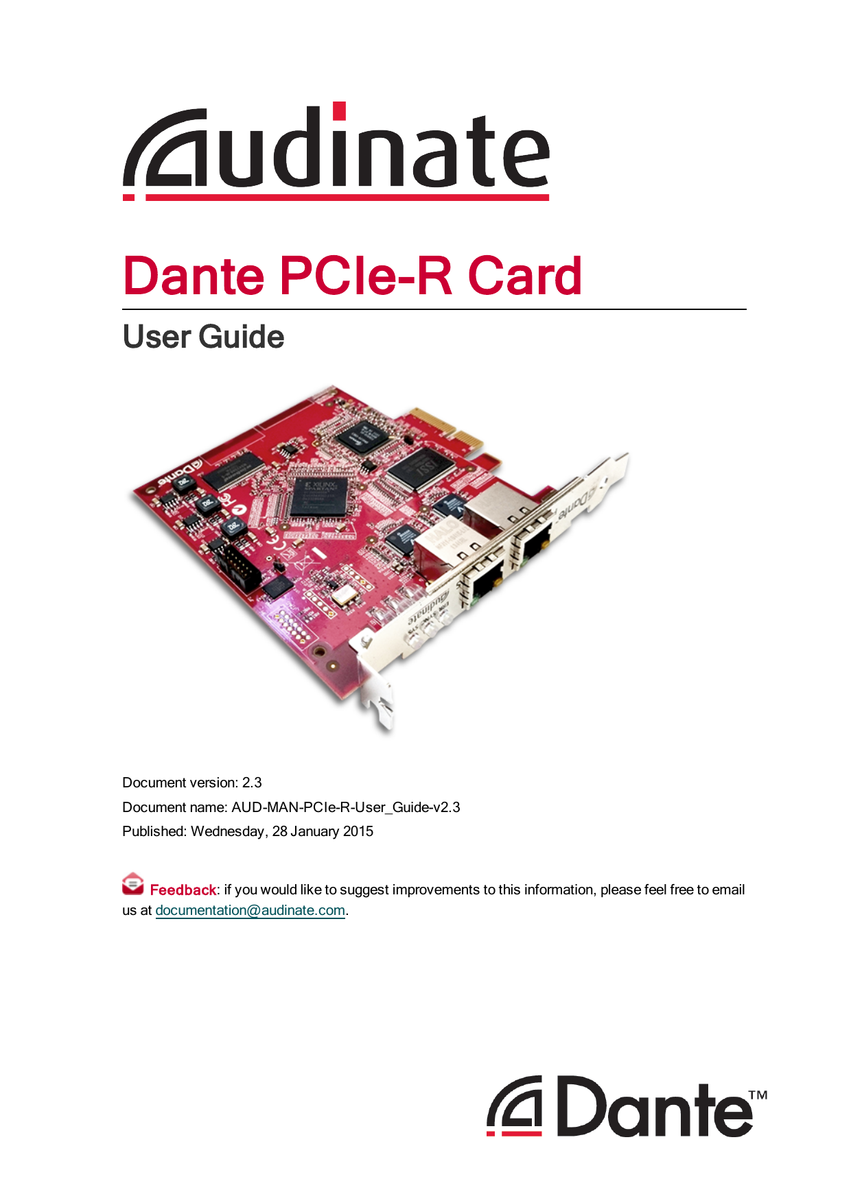Dante virtual soundcard pcie appolre
