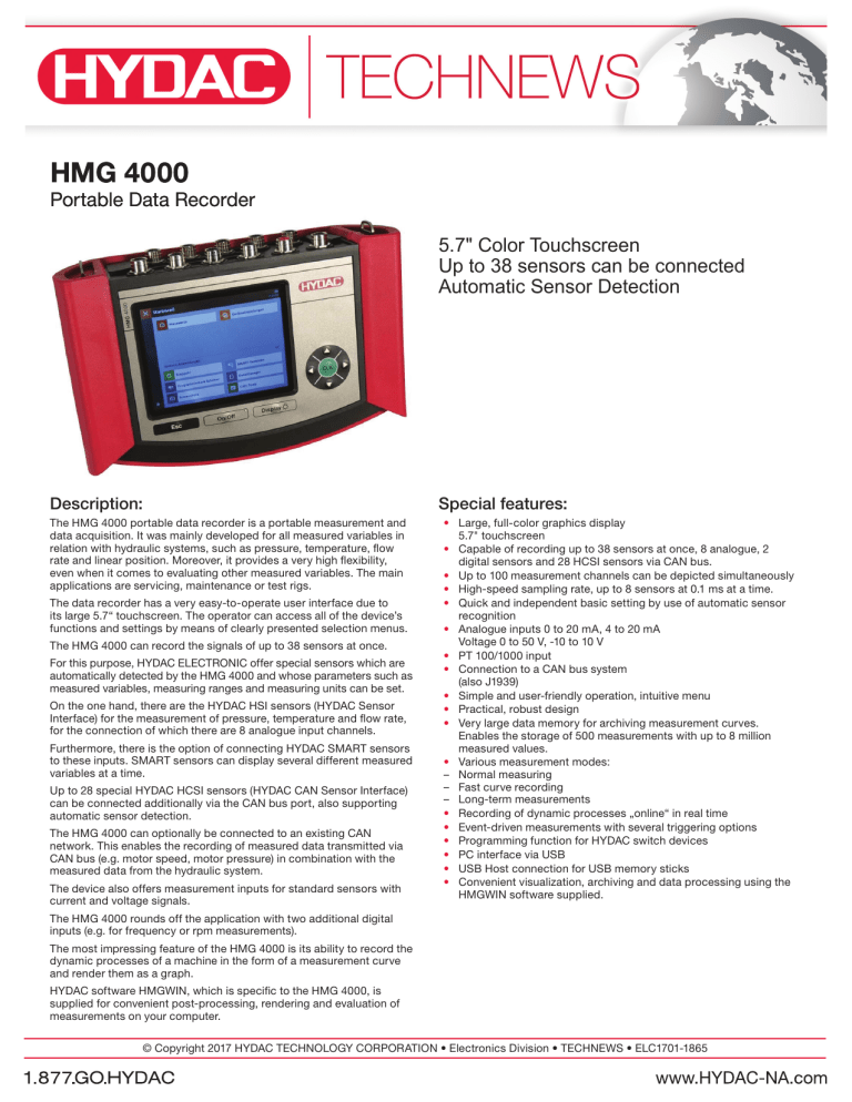 HMG 4000 HMG 4000 hydac Manualzz