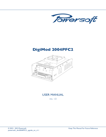 Powersoft DigiMod 2004PFC2 User Guide | Manualzz