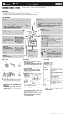 Boss Ce 2w Chorus Owner Manual Manualzz