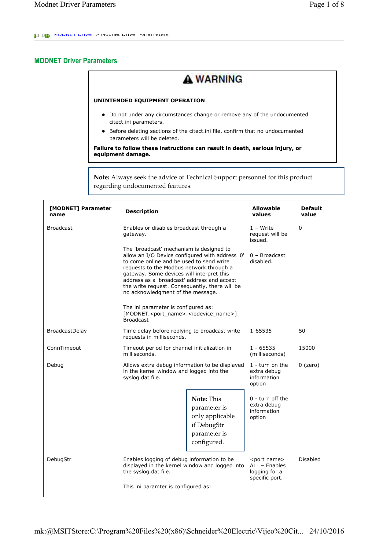 citect modbus tcp driver