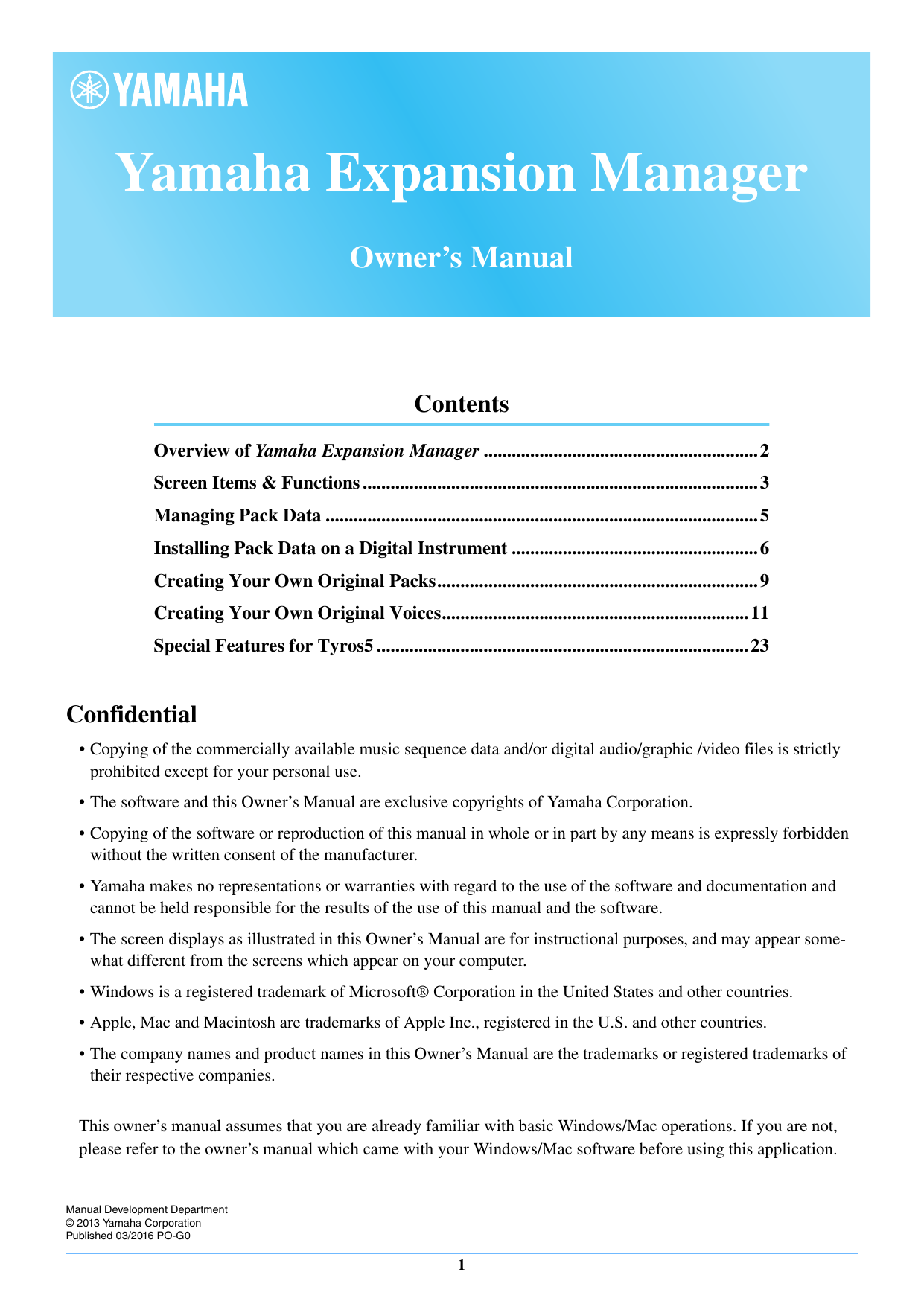 Yamaha Expansion Manager Owner`s Manual Manualzz