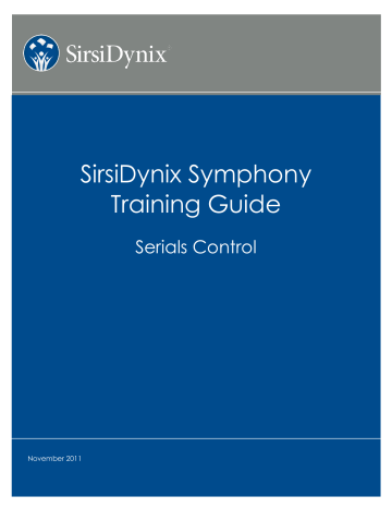 SirsiDynix Symphony Training Guide | Manualzz