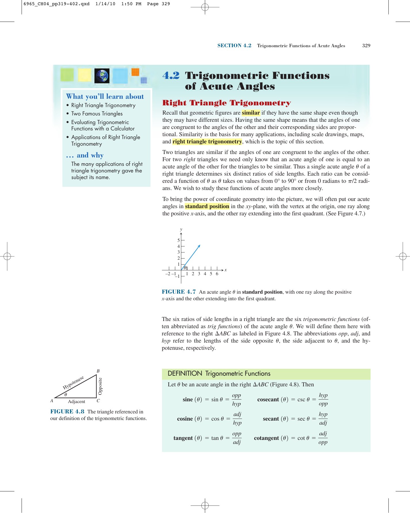 4 2 Trigonometric Functions Of Acute Angles Manualzz