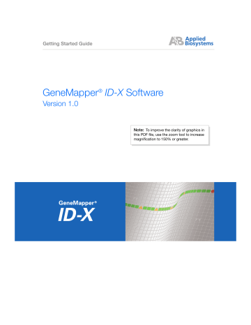 GeneMapper ID-X Software Version 1.0 Getting Started Guide | Manualzz