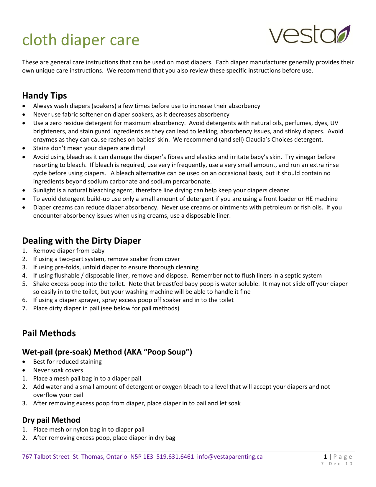cloth diaper instructions