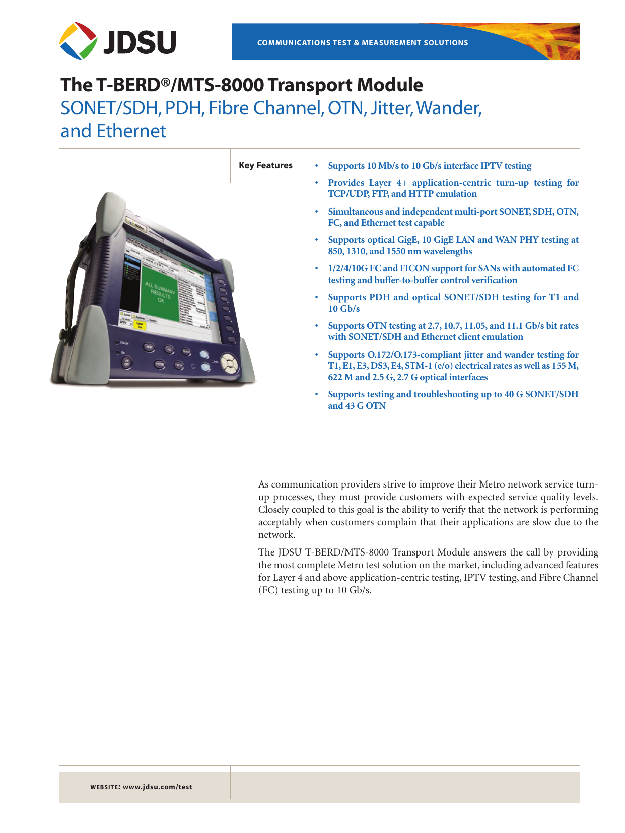 Jdsu T Berd 8000 User Manual