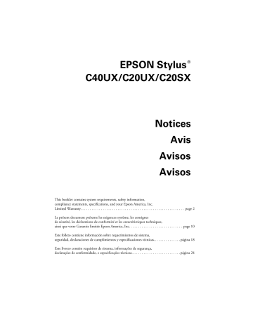 Epson Stylus C40UX Notice | Manualzz