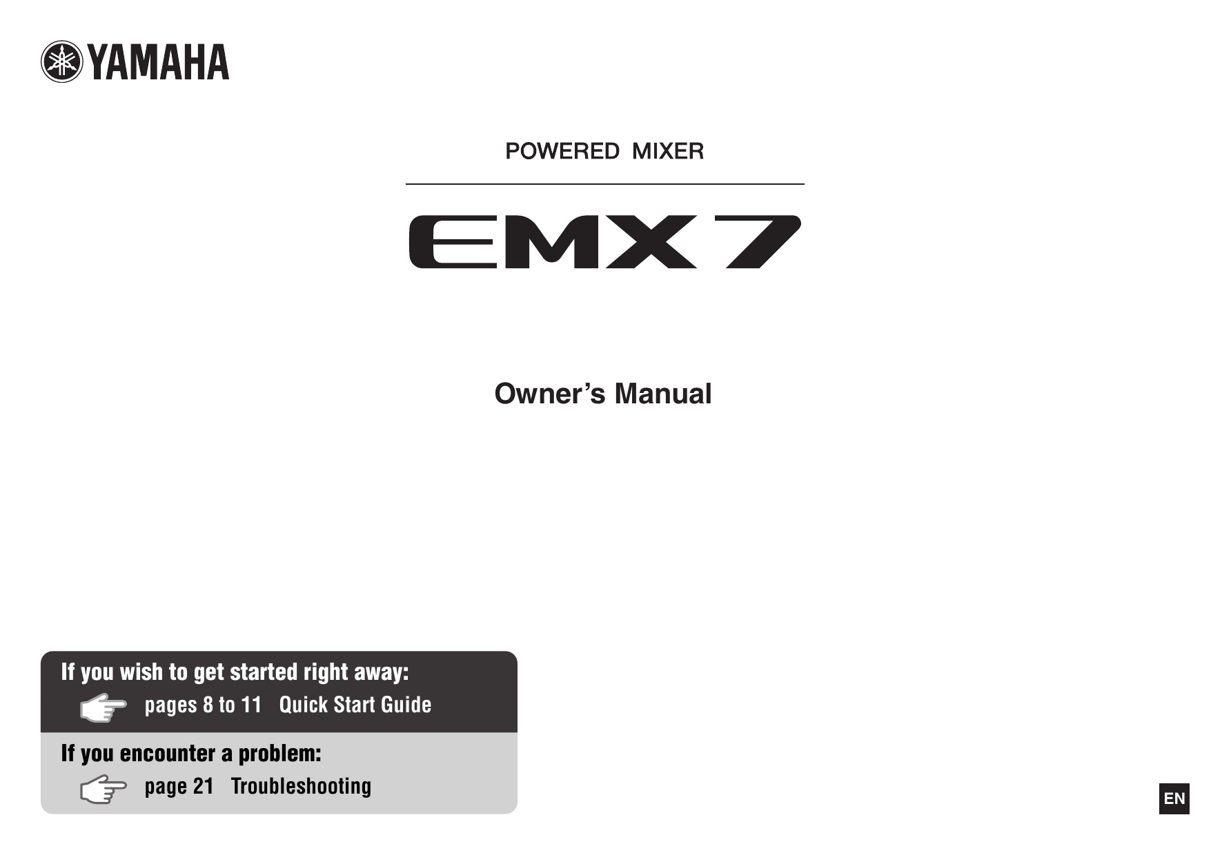 Yamaha EMX7 Powered Mixer Owner's Manual Manualzz