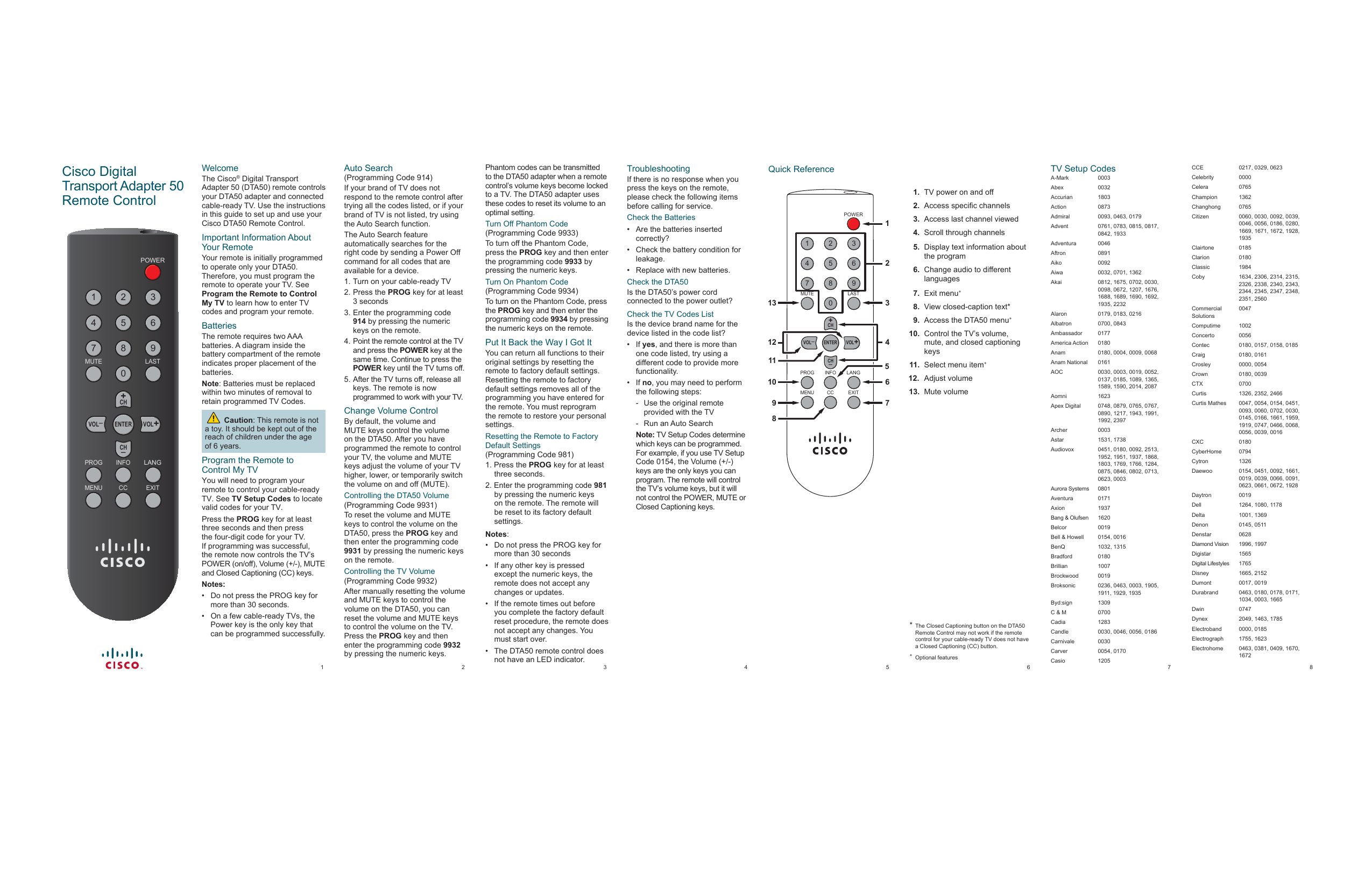 Cisco digital transport adapter 50 remote control user guide manualzz