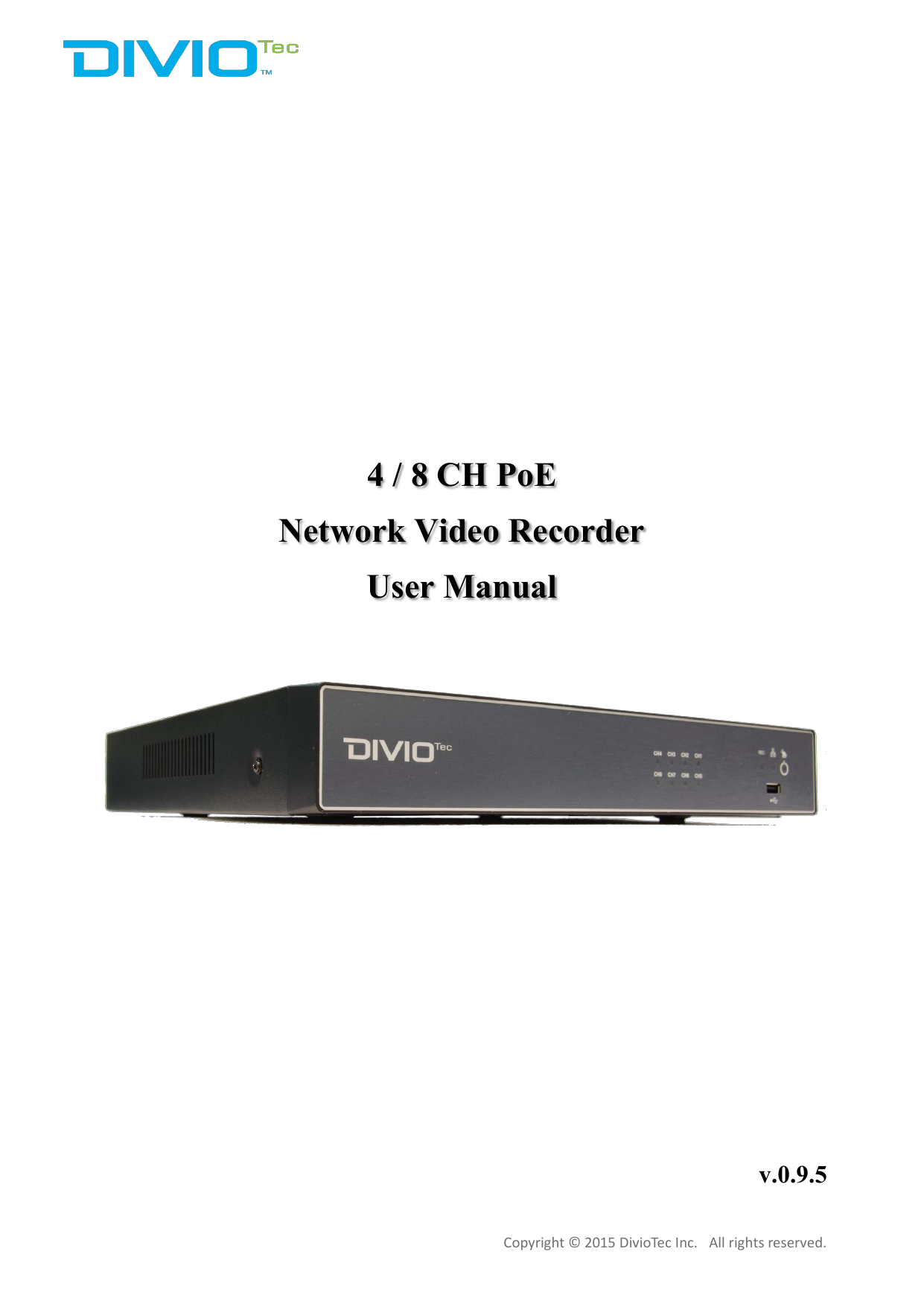 4 / 8 CH PoE Network Video Recorder User Manual Manualzz