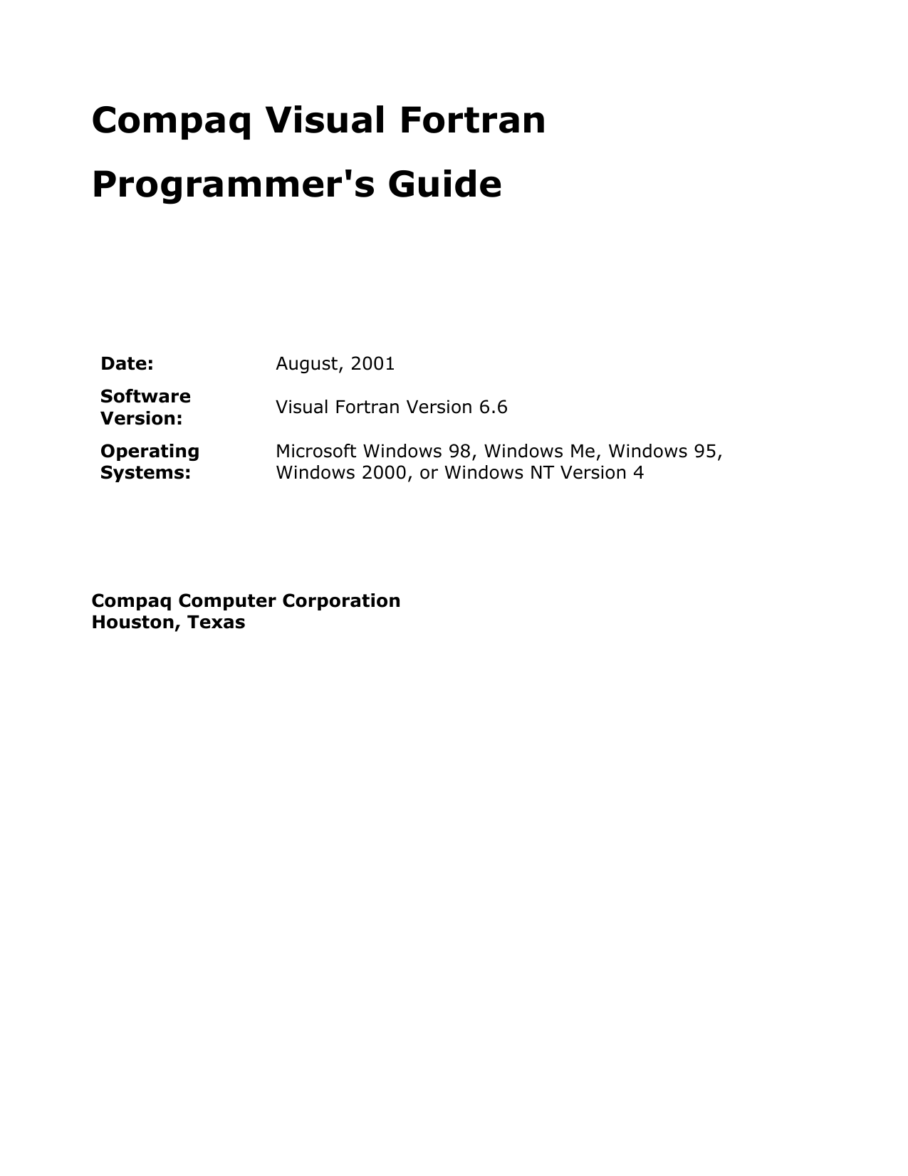 microsoft fortran powerstation 4.0 tutorial