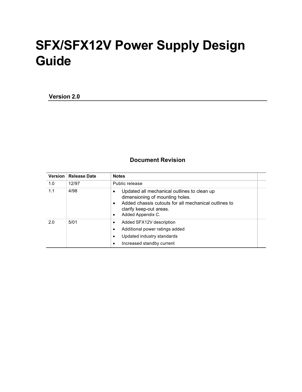 SFX/SFX12V Power Supply Design Guide Manualzz