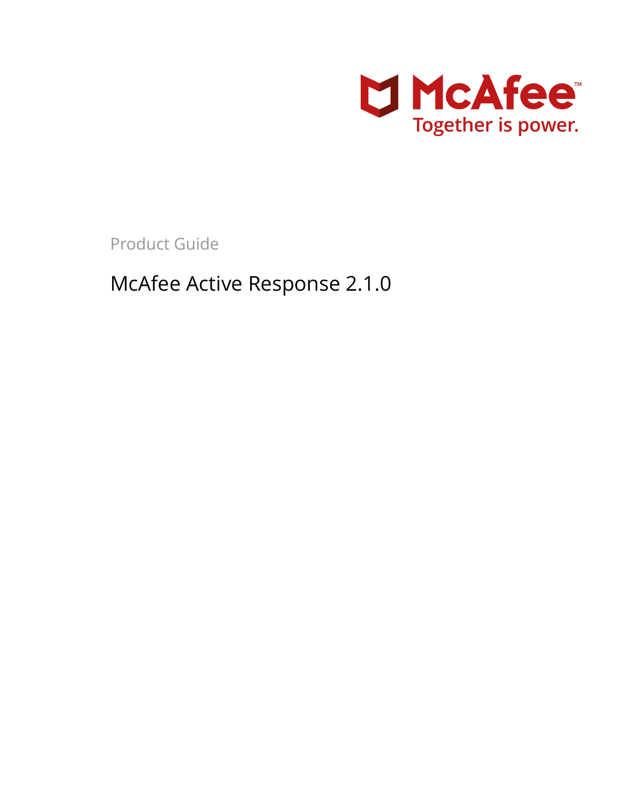 McAfee Active Response 2.1.0 Product Guide Manualzz