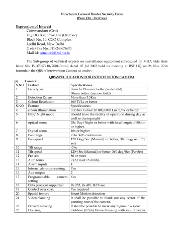 Expression Of Interest Commandant Ord Hq Dg Bsf Prov Dte Manualzz