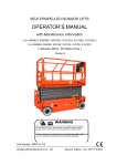 Dingli Series 3 S0608EH, S0808EH, S0812EH, S1012EH, S1212EH, S1412EH, S0608E, S0808E, S0812E, S1012E, S1212E, S1412E Operator&rsquo;s Manual