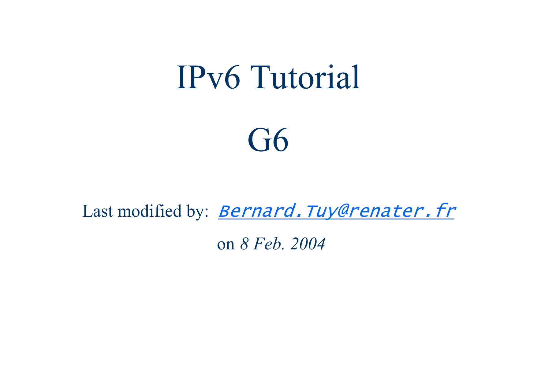 Ipv6 Tutorial G6 Manualzz