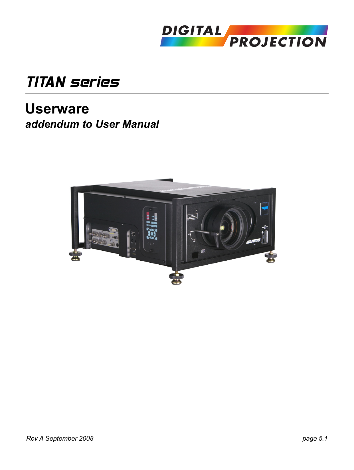Digital Projection TITAN series User Manual Addendum Manualzz