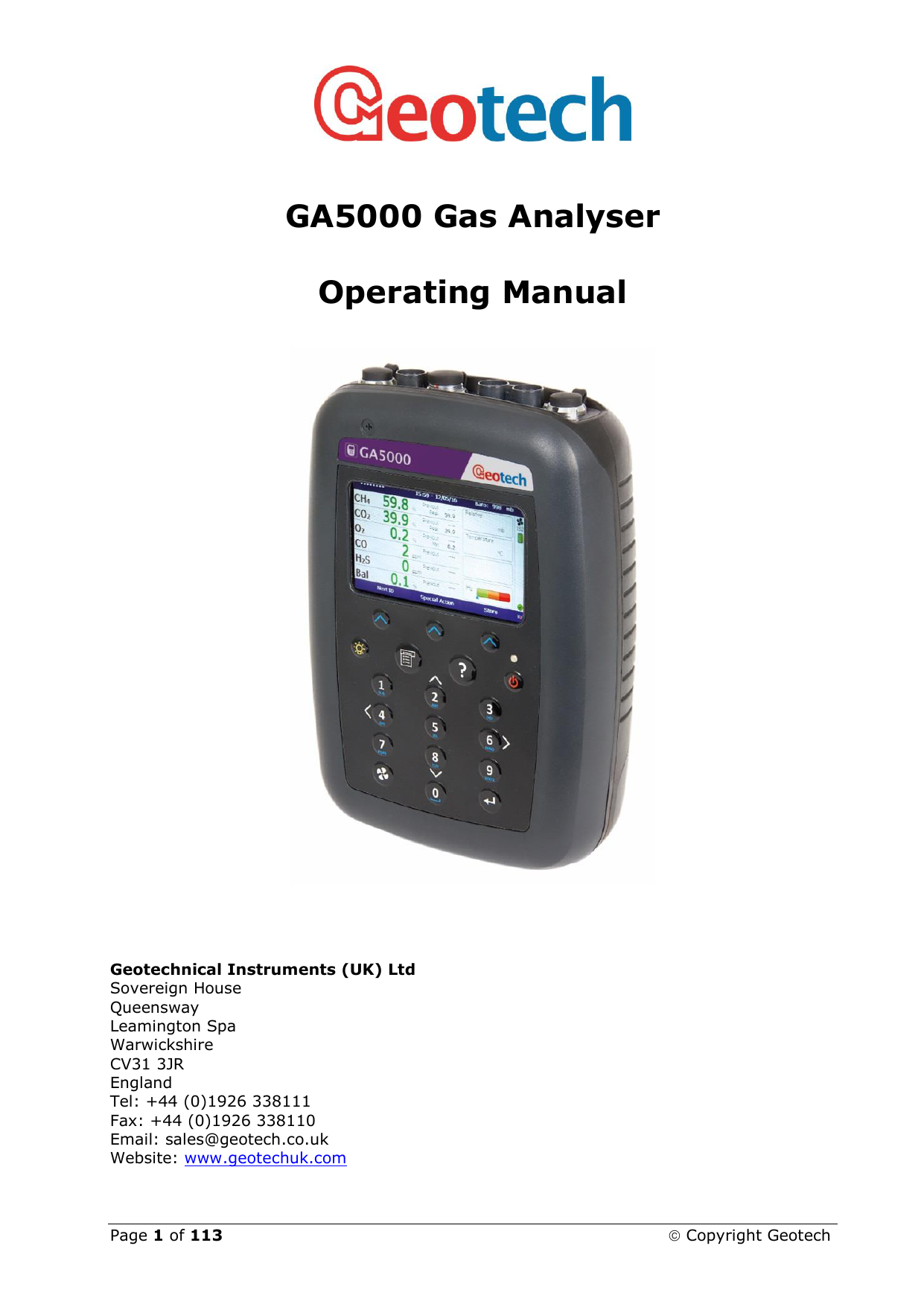 Geotech GA5000 Operating Manual Manualzz