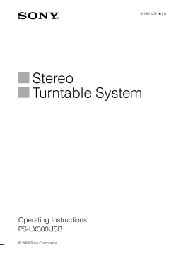 Sony PS-LX300USB Operating instructions