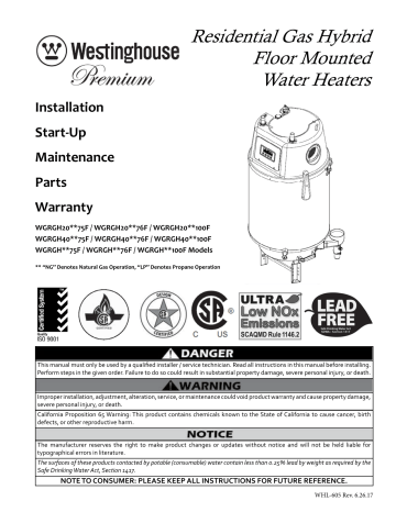 Westinghouse View Installation Manual | Manualzz