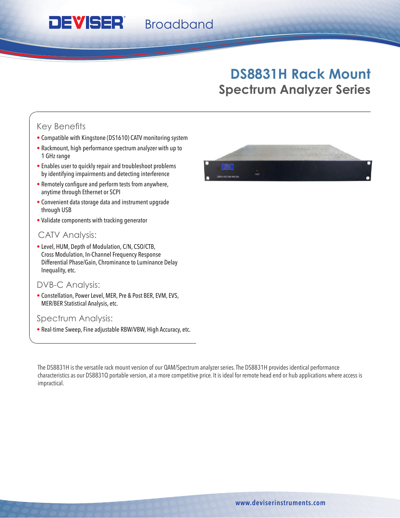 Ds8831h Rack Mount Deviser Instruments Manualzz