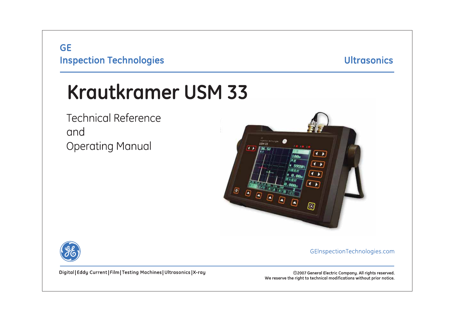 Details about   GE inspection technologies USM 33
