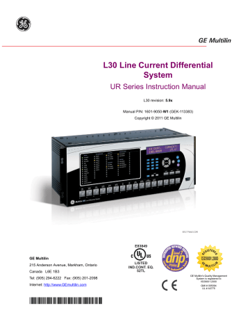 L30 Line Current Differential System | Manualzz