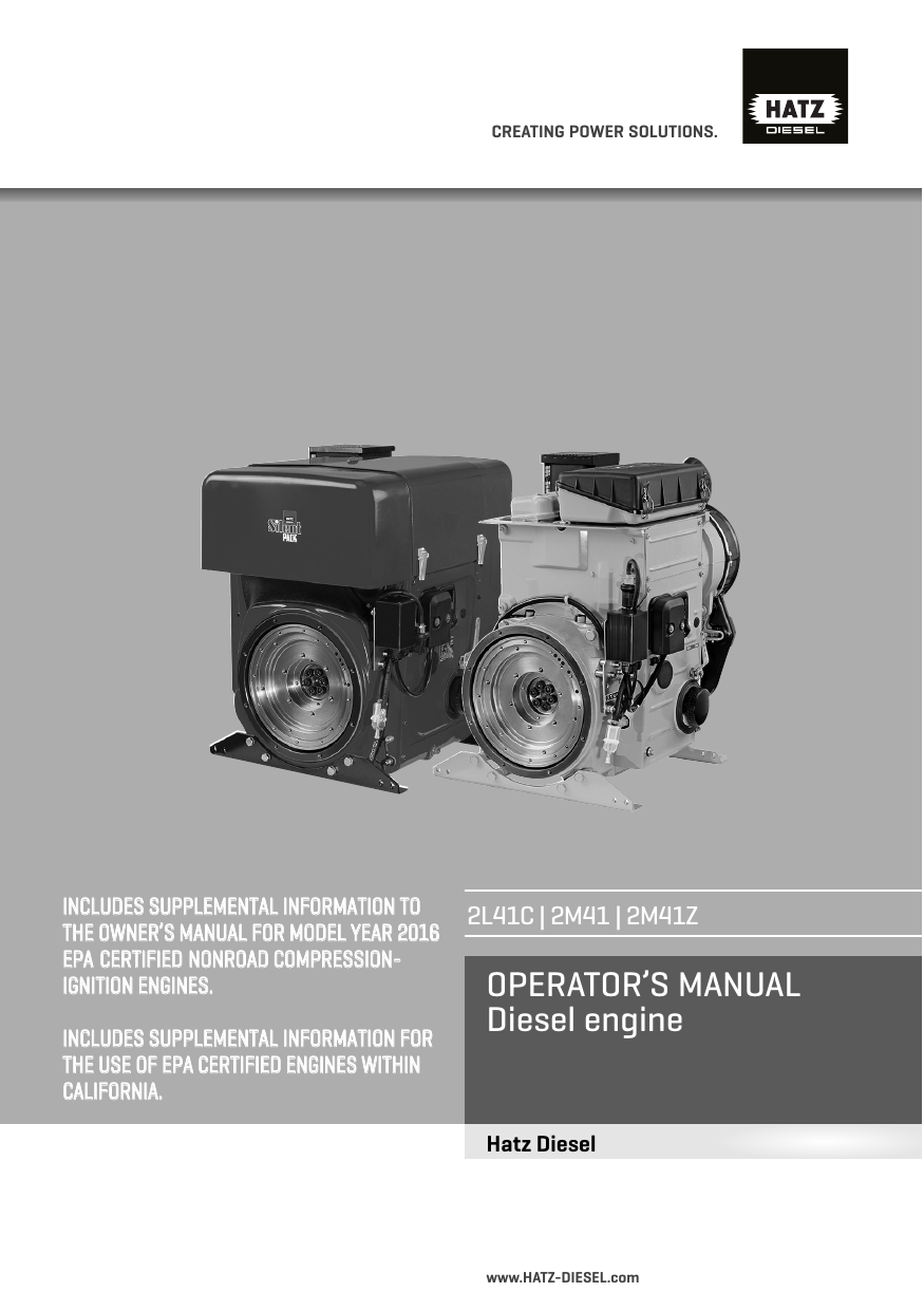 OPERATOR`S MANUAL Diesel engine | Manualzz