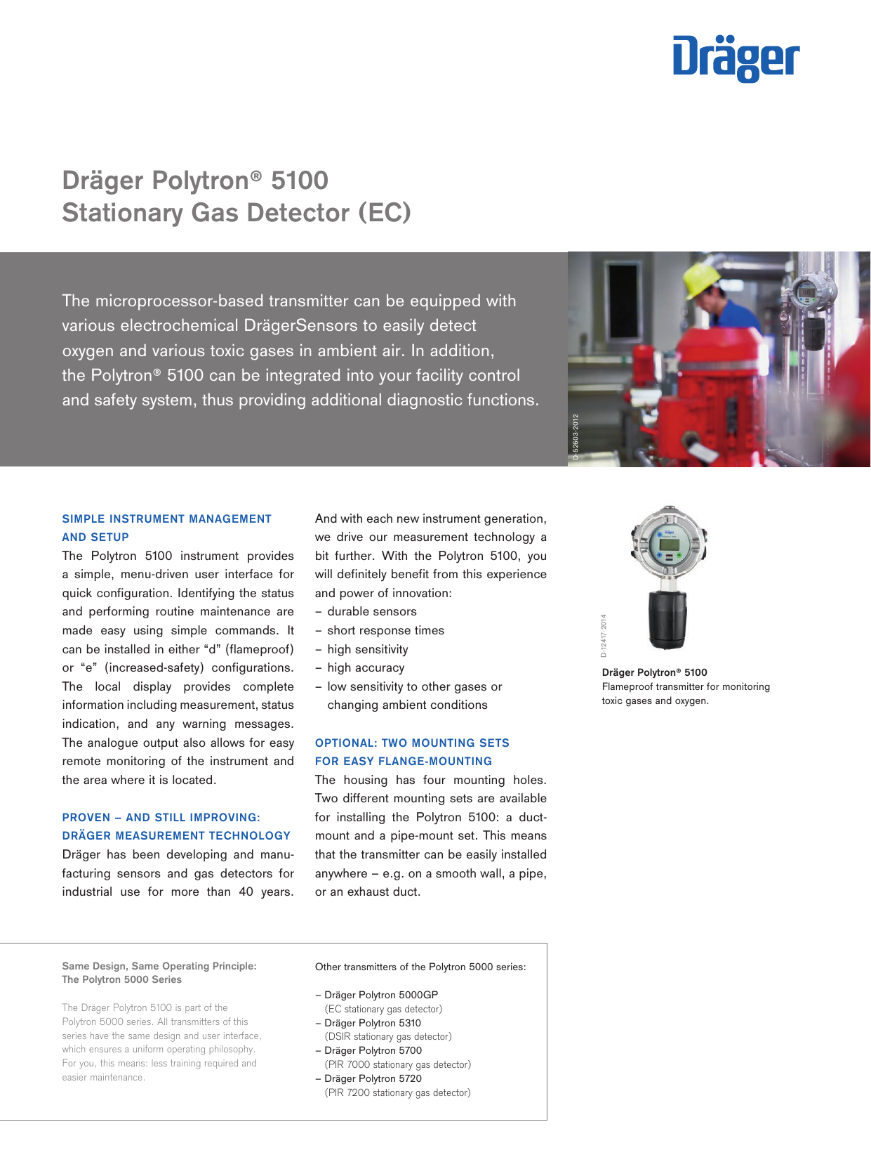 Dräger Polytron® 5100 Stationary Gas Detector (EC) | manualzz.com