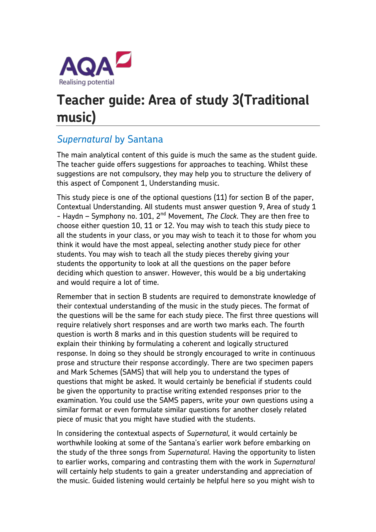 gcse music area of study 3 traditional music teacher guide