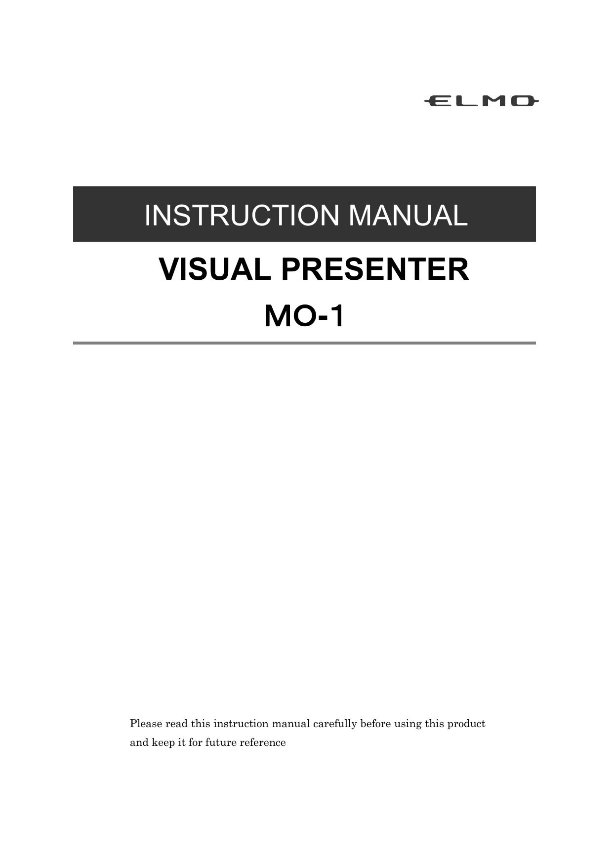 Elmo MO1 Instruction manual Manualzz