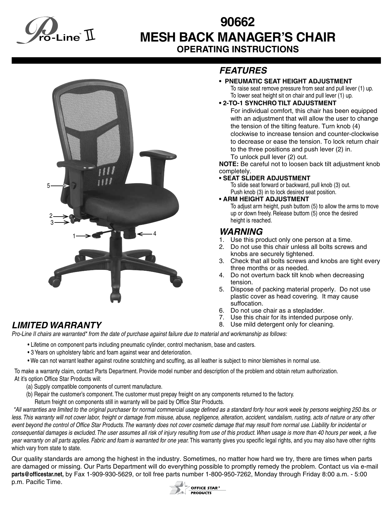 Pro line ii discount office chair 92893